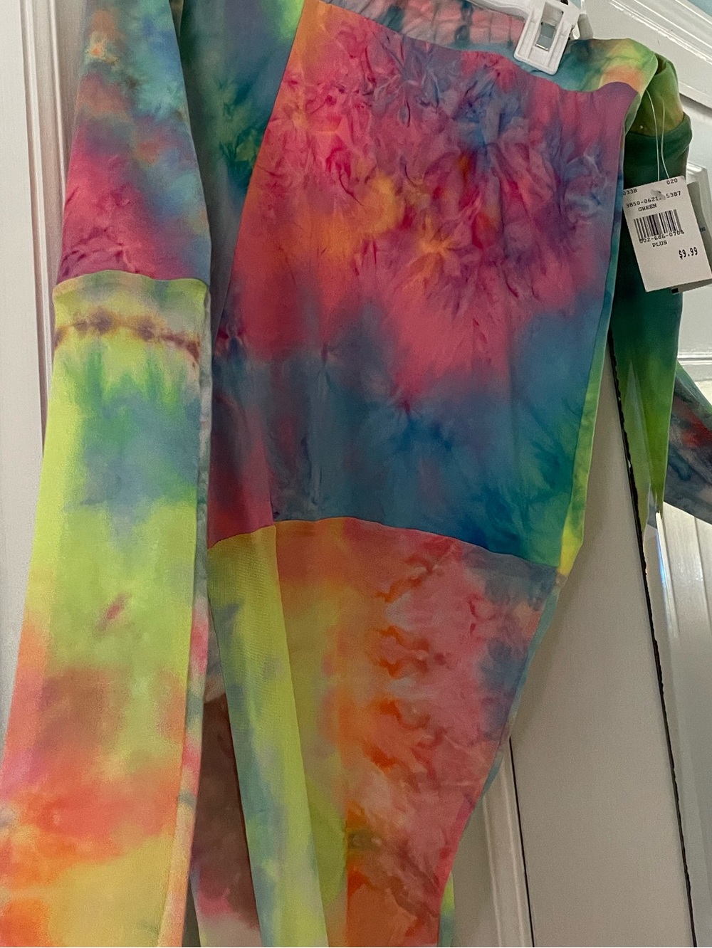 Rainbow Faux Tie-Dye  Leggings - Multicolor